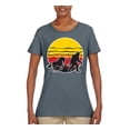 thumbnail image 2 of Wild Bobby Sunset Silhoutte Unicorn and Sasquatch Women Graphic Tee, 2 of 6