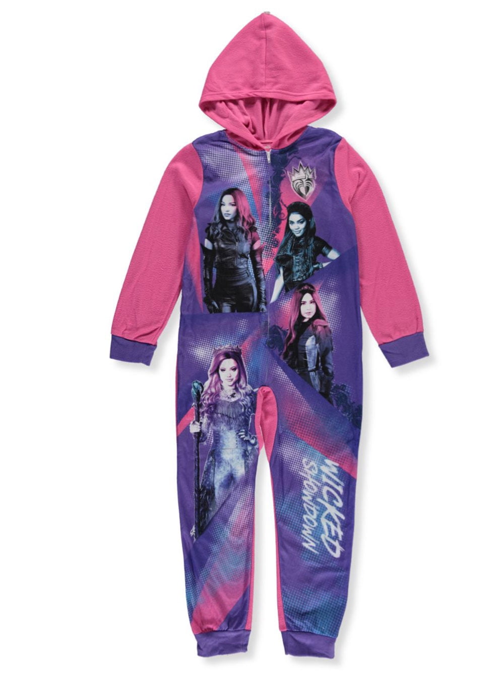 Disney - Disney Descendants Girls' Wicked Showdown Hooded 1-Piece Pajamas (Little Girls 