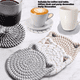thumbnail image 2 of Juego de Posavasos con Orejas de Gato, Posavasos de Algodón Tejido a Mano para Gatos, Posavasos Absorbente Antideslizante para Bebidas, 6 Pzas con Soporte, 2 of 4