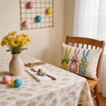 thumbnail image 7 of Yhmxh Easter Bunny Throw Pillow Cover, 12 x 20 Inch Cute Rabbit Rectangle Linen Cushion Case, Wildflowers Throw Pillow Case Decoration, Holiday Farmhouse Decoration for Bed Sofa Couch, 7 of 7