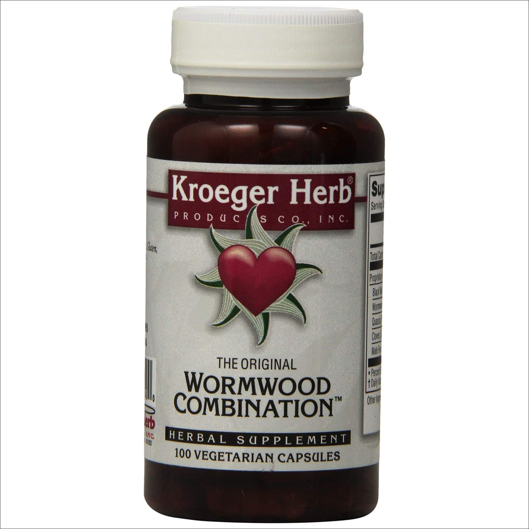 Kroeger Herb Wormwood Combination Vegetarian Capsules, 100 Count 100