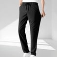 thumbnail image 2 of Admvng Men's Pants Elastic Waist Ice Silk Vacation Casual Everyday Trousers with Pockets, 2 of 5