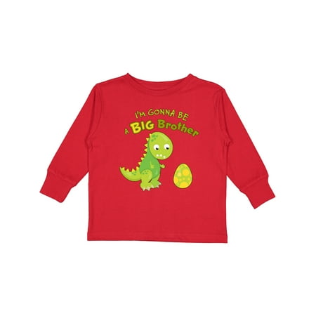 

Inktastic I m Gonna Be a Big Brother-dino Boys Long Sleeve Toddler T-Shirt