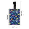 thumbnail image 4 of Luggage Tags for Suitcases, Dinosaur Palms Tropical Leaves Leather Bag Luggage Tags ID Label Tags Privacy Protection Travel Bag Labels, 4 of 6