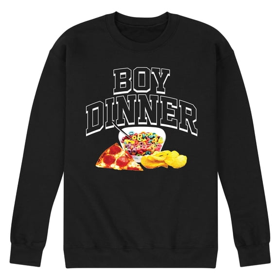 Instant Message - Boy Dinner - Men's Crew Neck Fleece Pullover