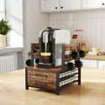 thumbnail image 3 of Double Layer Coffee Capsule Storage Rack & Mug Holder, Coffee Machine Stand, 70 Capacity K Cup Drawer Organizer, Rustic Brown Kitchen Countertop Organizer, 3 of 9