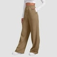 thumbnail image 2 of Riforla Women's Lined Sweatpants Wide Straight Leg Pants Bottom Sweatpants Joggers Pants Workout High Waisted Yoga Pants with Pockets Pants for Women Coffee XL, 2 of 7