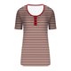 thumbnail image 3 of Camisetas de Manga Corta para las Mujeres Rayas Impreso Botón Arriba Tee, Cuello Redondo Casual Tops de Algodón para las Mujeres, 3 of 4