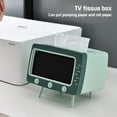thumbnail image 3 of POINTERTECK 2 in 1 Tissue Box Office Desk Box Creative Tv Appearance with Phone Stand Green, 3 of 4