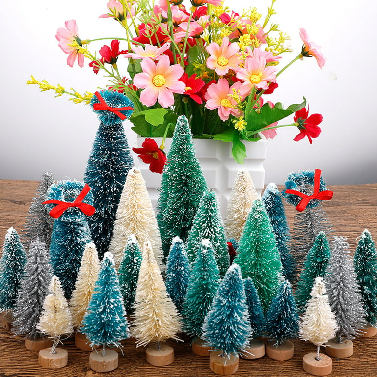 Miniature Bottle Brush Tree Christmas Ornament Set - Sunshine and Ravioli
