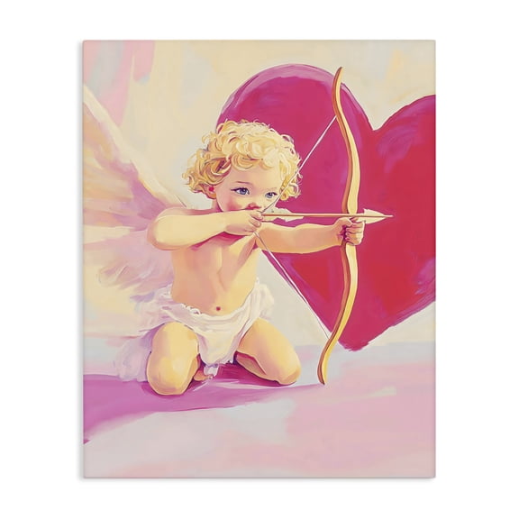 Stupell Industries Modern Cupid Shooting Arrow with Heart Canvas Art, 16 x 20, by The Prints Vibe