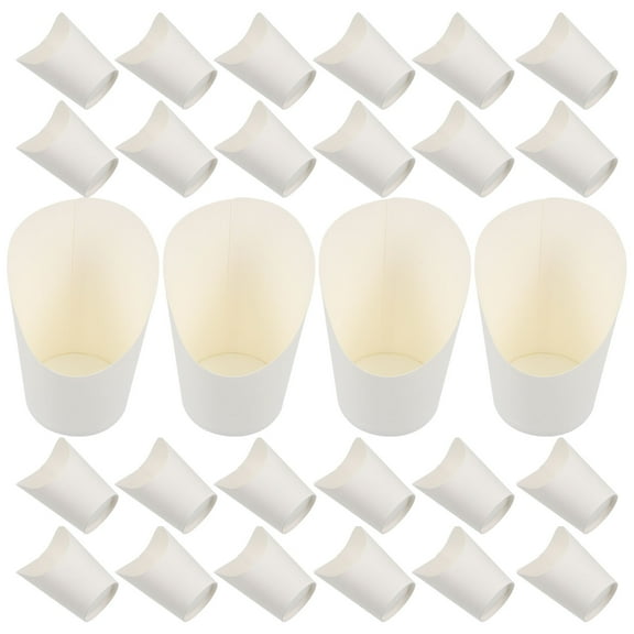 Soimiss 50Pcs White Paper French Fry Boxes Disposable Snack Containers for Fried Food