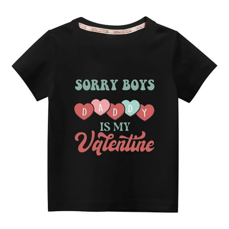 

Edvintorg Valentine s Day Letter T-Shirt For Boy 2024 Summer Clearance Children Boys Short Sleeve T Shirt Tops Tees Cotton Kids Clothes Boys