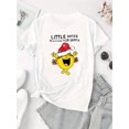 thumbnail image 2 of Creative Christmas Hat Girl Pattern Printed Women'S Trendy Round Neck Short Sleeve, Simple Casual Sports T-Shirt, Comfortable Summer Top for Holidays., 2 of 6
