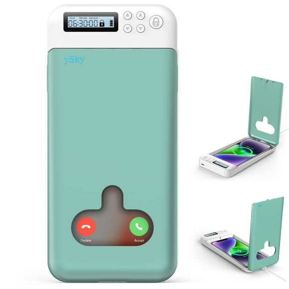 Caja fuerte YSky Cell con temporizador para iPhone/Android, color verde
