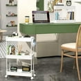 thumbnail image 4 of SOYO 3 Tier Slim Rolling Storage Cart, Mobile Shelving Unit Bathroom Organizer Utility Cart for Kitchen, Laundry Room Organization, Narrow Places(White), 4 of 9