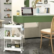 SOYO 3 Tier Slim Rolling Storage Cart, Mobile Shelving Unit Bathroom Organizer Utility Cart for Kitchen, Laundry Room Organization, Narrow Places(White)