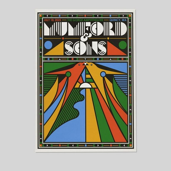 Mumford & Sons 07.18.2025 George, WA Poster-Portrait - Poster Size 24''x36'' - Kiloa