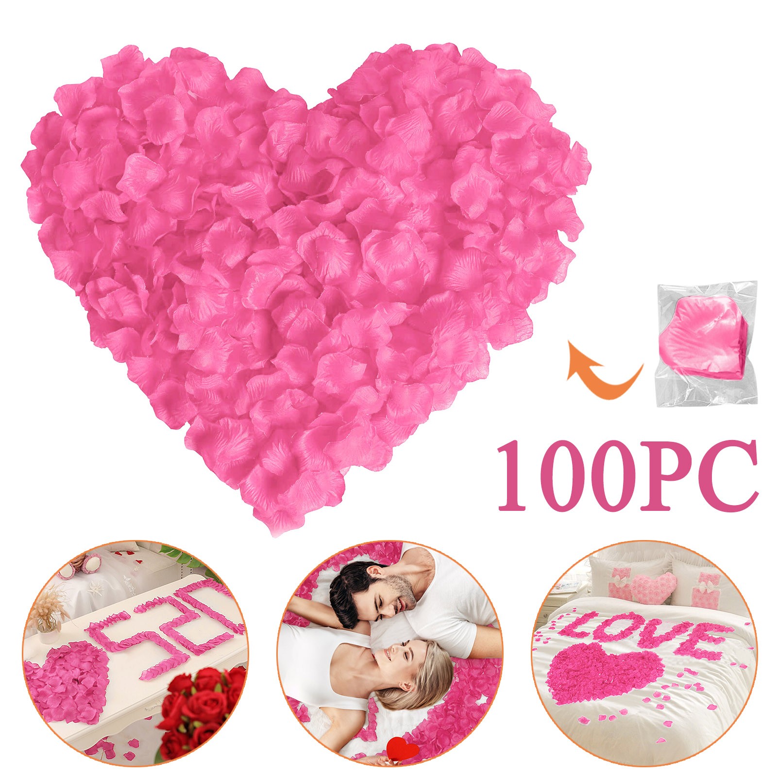 Wozhidaose Room Decor 100PC Artificial Rose Petals Silk Petals Bright ...