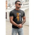 thumbnail image 1 of ABPHQTO Camiseta de manga corta ajustada con estampado de oso ROBOTIC gris para hombre, 1 of 5