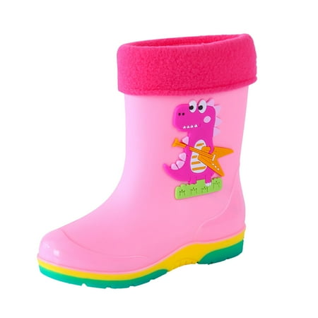 

Qufokar Booties Baby Girls Fancy Boots Cotton Waterproof Princess Shoes Cartoon Of Waterproof Rain Shoes for Children
