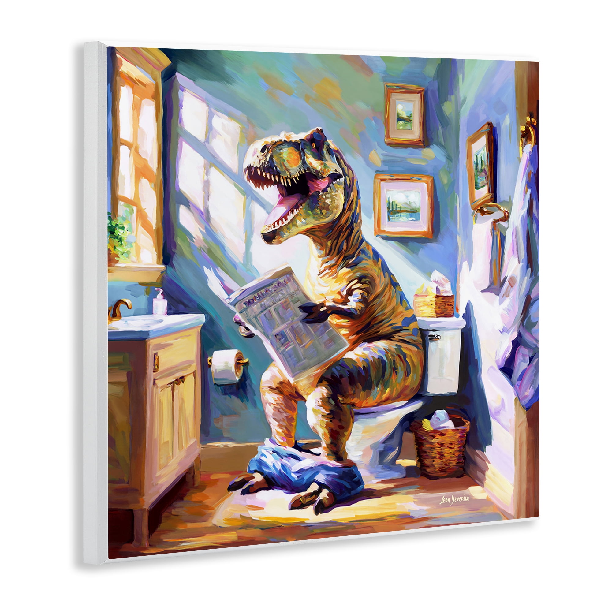 Stupell Industries Urban Bathing Bear Typography Painting Unframed Art Print Wall Art, 12 x 12