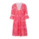 thumbnail image 2 of VISgogo Vestido suelto con cuello en V para mujer, bohemio 3/4 de manga larga con ribete de encaje, minivestido de playa fluido VISgogo  moda, 2 of 9
