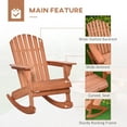 thumbnail image 6 of Outsunny Rustic Wooden Adirondack Rocking Chair Outdoor Lounge Chair Fire Pit Seating with Slatted Wooden Design for Patio, Backyard, Teak, 6 of 10