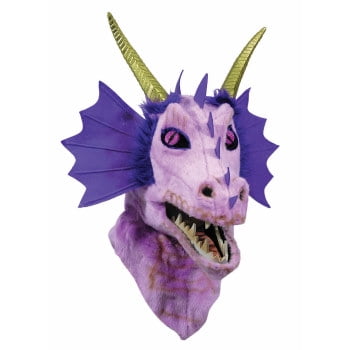 Moving Jaw Purple Dragon Mask Halloween Costume Accessory