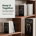 thumbnail image 4 of Unique Bargains Metal Bookends for Hollow-out Book Stopper Black 5.2"L x 4.1"W x 7.7"H, 4 of 5