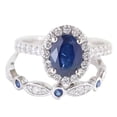 thumbnail image 1 of AYYUFE Women Faux Sapphire Silver Plated Ring Bride Wedding Decor Gift, 1 of 4