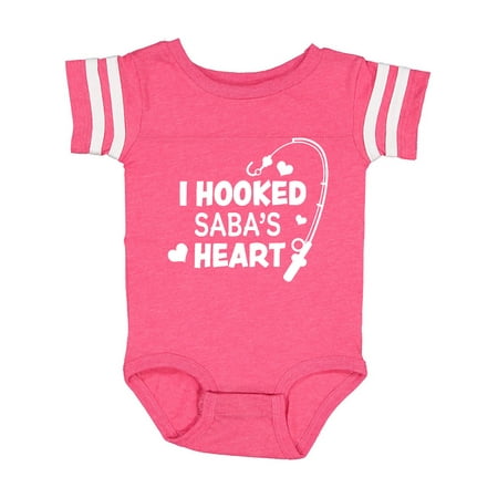 

Inktastic I Hooked Saba s Heart with Fishing Rod Gift Baby Boy or Baby Girl Bodysuit