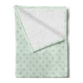 thumbnail image 2 of Mint Soft Flannel Fleece Throw Blanket, Retro Style Polka Dots Motifs Nostalgic Hipster Style All Time Fashion Elements, Cozy Plush for Indoor and Outdoor Use, 50" x 60", Almond Green, by Ambesonne, 2 of 5