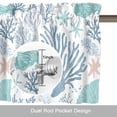 thumbnail image 6 of Summer Ocean Life Valance Curtain Marine Coral Starfish Line Window Valances Rod Pocket Short Curtains Window Treatments for Kitchen Bedroom Bathroom Laundry 42" x 12", 6 of 9