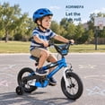 thumbnail image 3 of Korimefa 12 inch Kids Bike for Boys Ages 3-6 Years Children, Toddler Bike with Training Wheels, Dual Brakes, Easy Assembly,BMX Style Training Bicycle,Blue White, 3 of 12