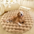 thumbnail image 5 of Lanola Deluxe Plush Dog Crate Beds, Washable Soft Shaggy Round Cat Sleeping Mat Pad, Kitten Supplies for Indoor Pets, Anti-Slip Area Rugs for Living Room Bedroom(Gray,15in), 5 of 7