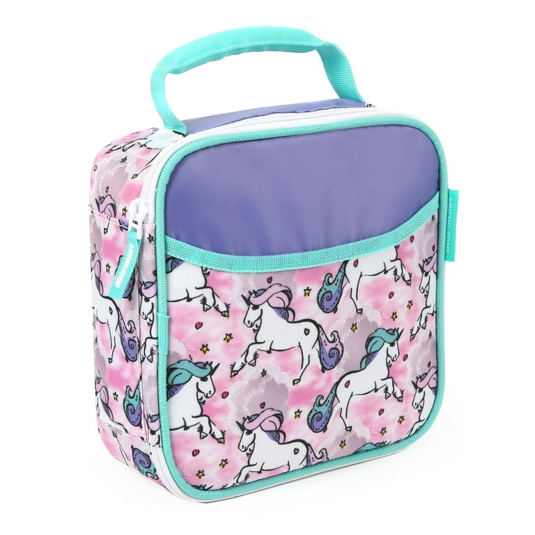 Unicorn Kids Lunch Box, Insulated Lunch Bag, Waterproof, Pink Ice Packs  Included