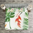 thumbnail image 3 of Ambesonne Plant Quilted Bedspread Set 3 Pcs, Tropical Flora, King Size, Earth Yellow and Fern Green, 3 of 3