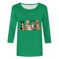 thumbnail image 4 of Christmas Shirts for Women 3/4 Sleeve Blouses Christmas Animals Printed Crew Neck Tops Funny Xmas Graphic Tunic Tops Holiday Family Party Matching Pullover, 4 of 5