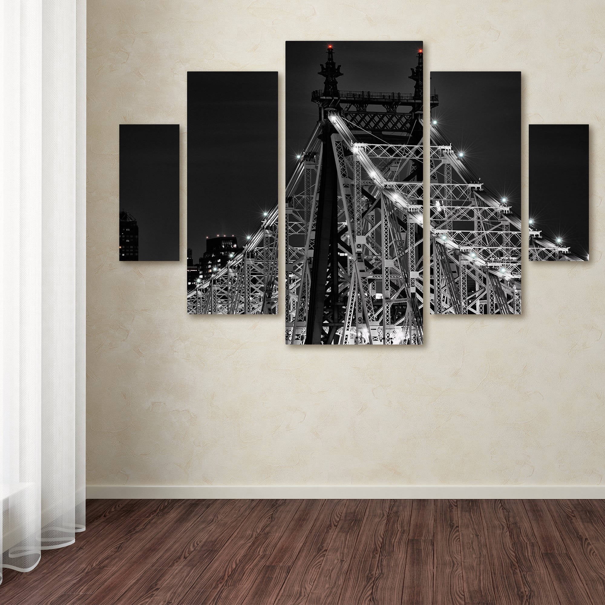 Trademark Fine Art "Queensboro Bridge" Canvas Art by David Ayash 5-Panel Set