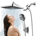 thumbnail image 1 of Combo de ducha RNDIOZD de 30 cm, efecto lluvia, 5 modos, cromo, 1 of 7