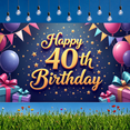 thumbnail image 3 of Decorative Design Happy 40th Birthday Banner Colorful Theme Balloon Decoration for Birthday Party Indoor Event Holiday Celebration, 3 of 7