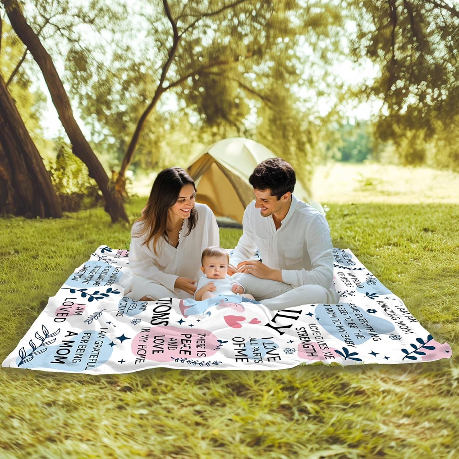 New Mom Gifts for Women, New Mom Blanket, Gifts for New Mom with Mom Daily Affirmations Messages, First Time Mom Gifts Ideas, New Mom Care Gift After Baby, New Pregnancy Gifts for Mom