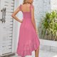 thumbnail image 5 of Vestido de mujer A Line Vestido sin mangas con cuello cuadrado Maxi para cóctel (Rosa L) FLhrweasw Para estrenar, 5 of 7