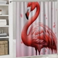 thumbnail image 6 of Orinice Rustic Flamingo Shower Curtain, Bird Natural Waterproof Shower Curtain with 12 Hook Set Home Decoration 60x72, 6 of 7