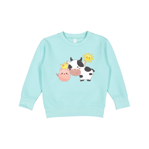 Inktastic Fun Farm Animals Cow, Pig, Chick Toddler Sweatshirt