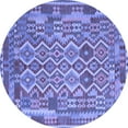 thumbnail image 1 of Ahgly Company Machine Washable Indoor Round Southwestern Blue Country Area Rugs, 6' Round, 1 of 4