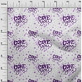 thumbnail image 3 of oneOone Cotton Poplin Purple Fabric Valentine Love Heart Craft Projects Decor Fabric Printed By The Yard 56 Inch Wide, 3 of 4