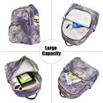 thumbnail image 5 of JIALIOU Mini Backpack Purse for Women Quilted Casual Daypack Small Travel Shoulder Bag, Elegant Cat with Lilac Flowers Hat, 5 of 7