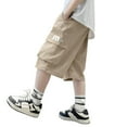 thumbnail image 3 of Loose Short Boy 7-8 Years Boy Cargo Shorts Size 14-16 Boys Summer Shorts Baggy Jorts Boy Baggy Jorts Boys Quick Dry Gym Sports Khaki, 3 of 5
